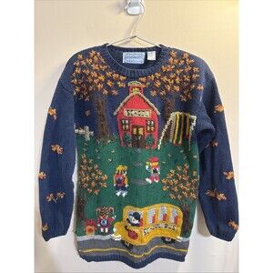 Vtg Signatures By Northern Isles Sweater Small Knitted School Classroom Teacher